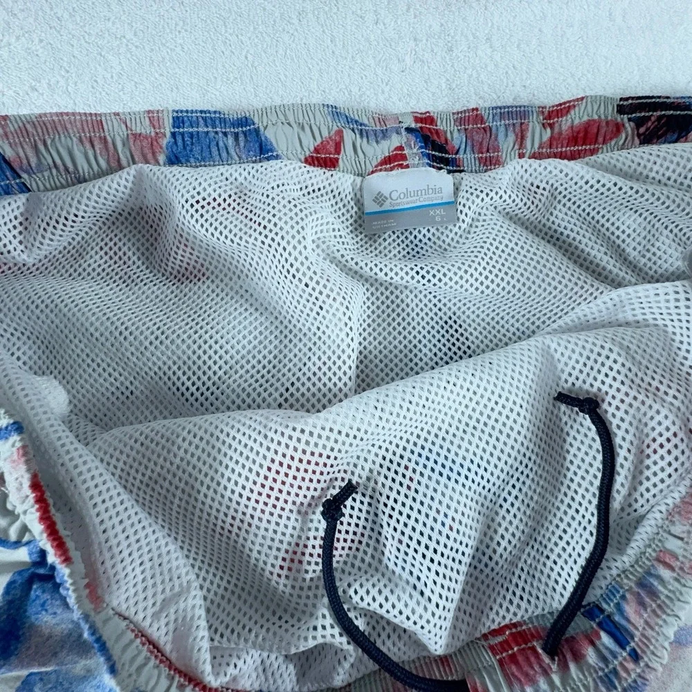 Columbia Swim Trunks Mens 2XL XXL Floral Omni-Shade‎ PFG Fishing Zip Pocket 6